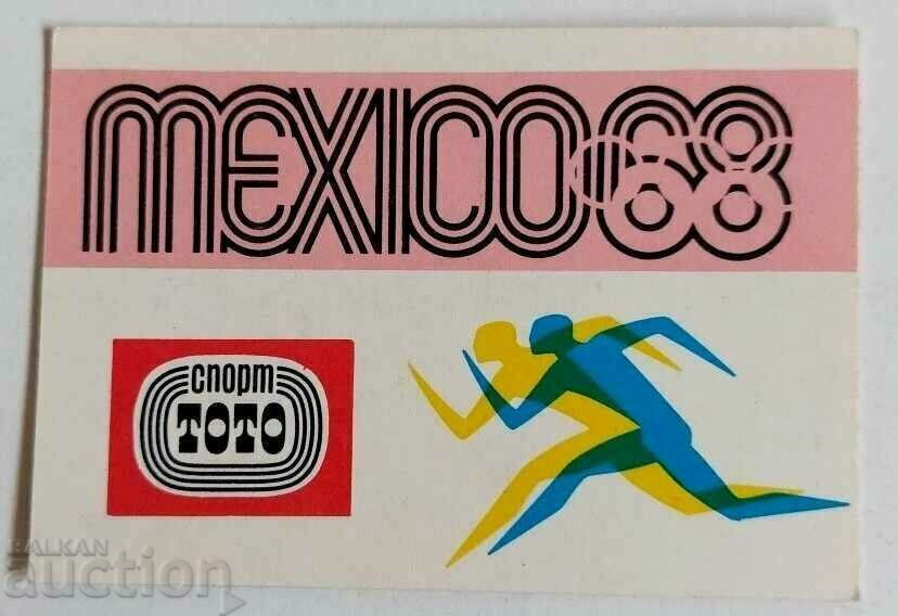 . 1968 MEXICO 68 SPORTS TOTO SOC CALENDAR CALENDAR