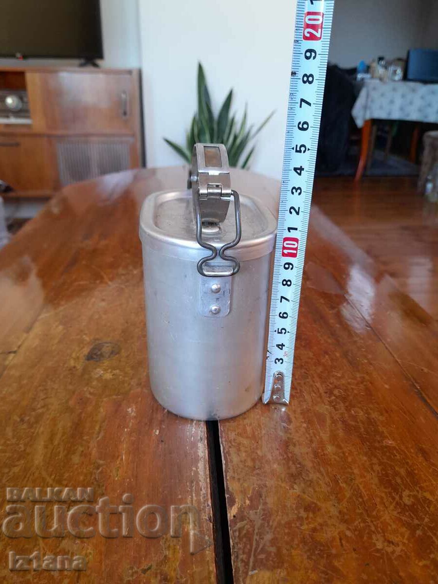 Old aluminum food can with price 27.00 BGN | € 13.80 Old aluminum food can with price 27.00 BGN | € 13.80