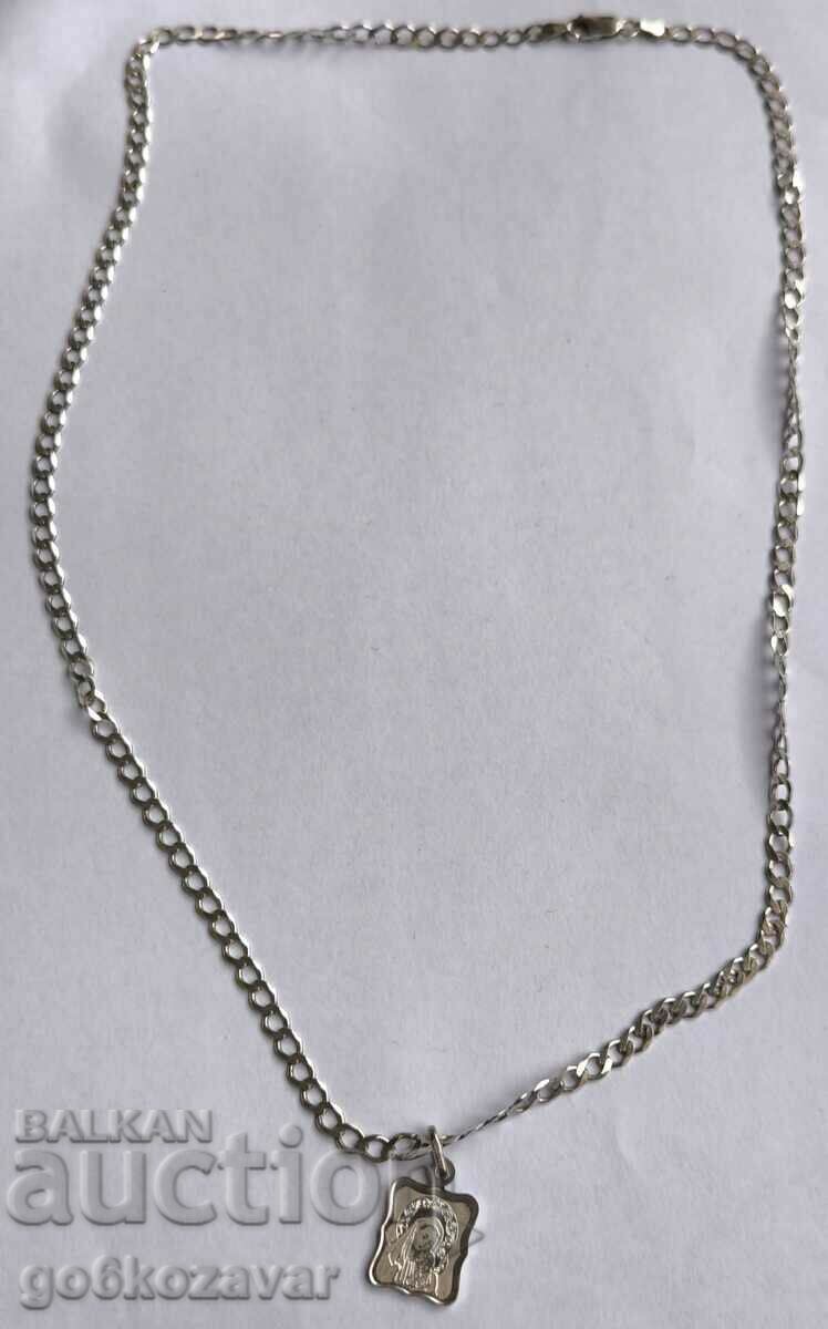 Silver necklace with the Virgin Mary!