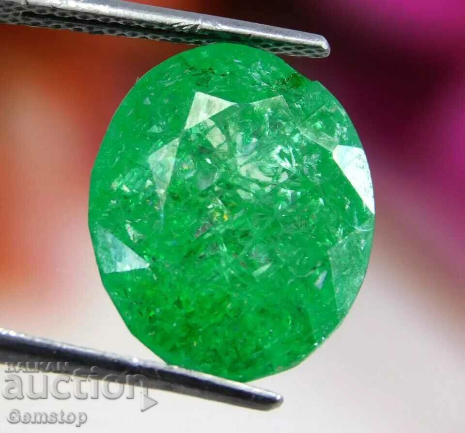 BZC! 12.90 ct natural emerald oval of 1 st!cert VGTL