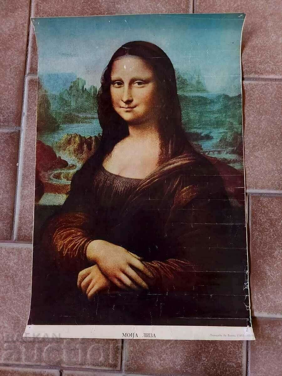 .AFIȘ SOVIETIC MONA LISA URSS SOC REPRODUCERE PICTURA