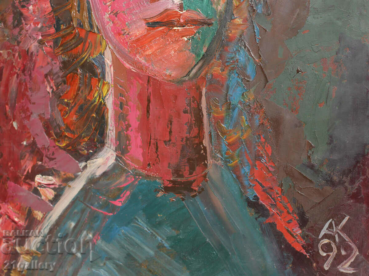 Атанас Коцев (1957 -) "Портрет на Клаудия" 1992г. - 5 Атанас Коцев (1957 -) "Портрет на Клаудия" 1992г. - 5