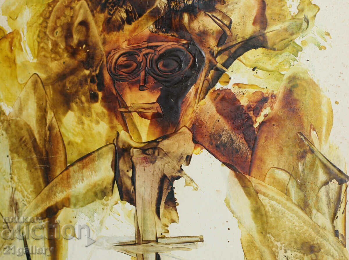 Παράδοση Bono Shkodrov (1935 - 2015) Encaustic, υπογεγραμμένο Παράδοση Bono Shkodrov (1935 - 2015) Encaustic, υπογεγραμμένο