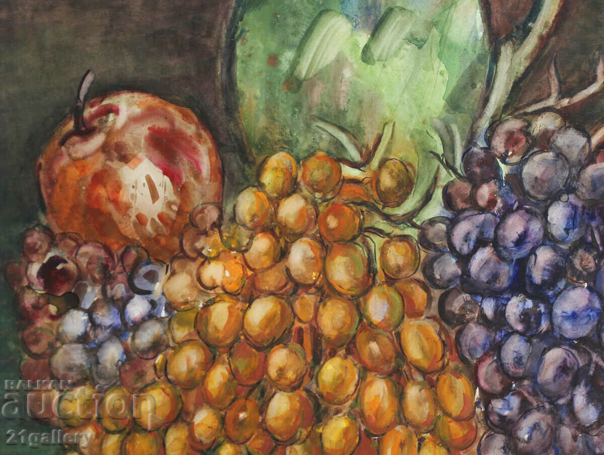 Prof. Stoyan Domuschiev (1935-2021) Still life with jug and fruits - 5 Prof. Stoyan Domuschiev (1935-2021) Still life with jug and fruits - 5