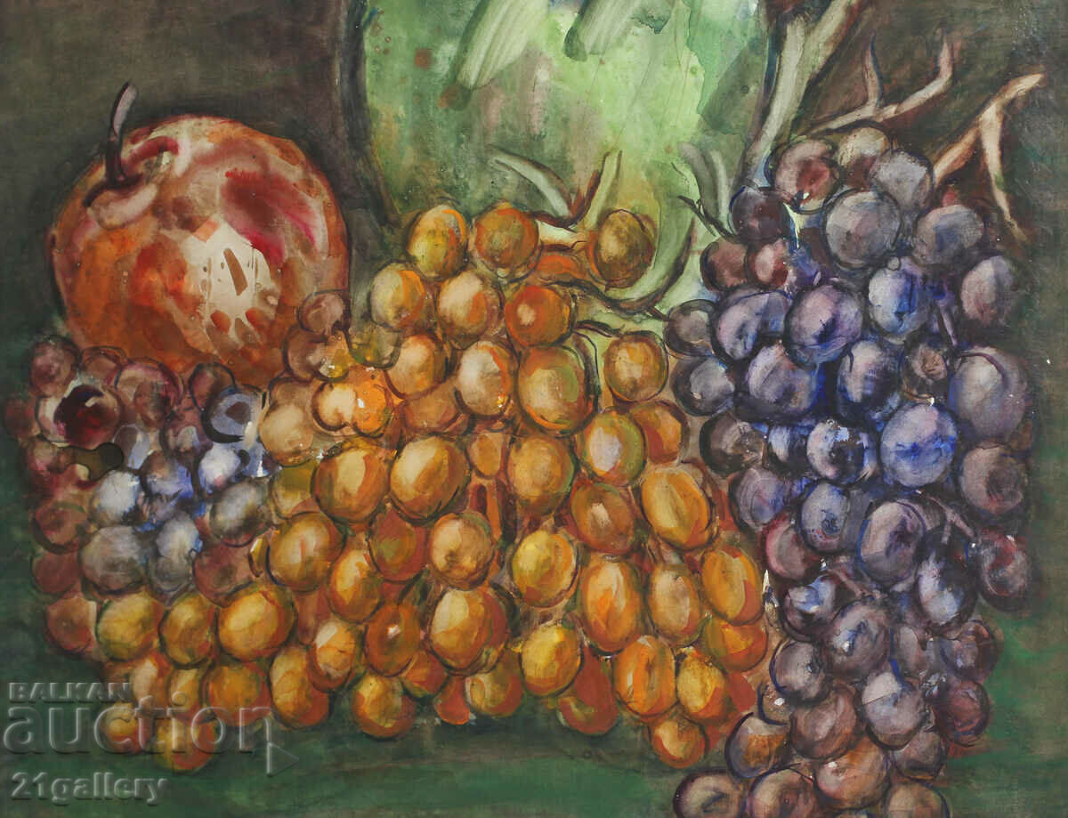 Prof. Stoyan Domuschiev (1935-2021) Still life with jug and fruits - 6 Prof. Stoyan Domuschiev (1935-2021) Still life with jug and fruits - 6