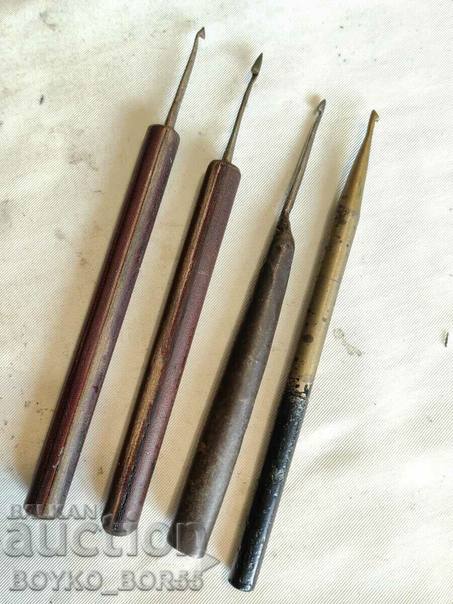 Four Antique Leatherworking Hooks