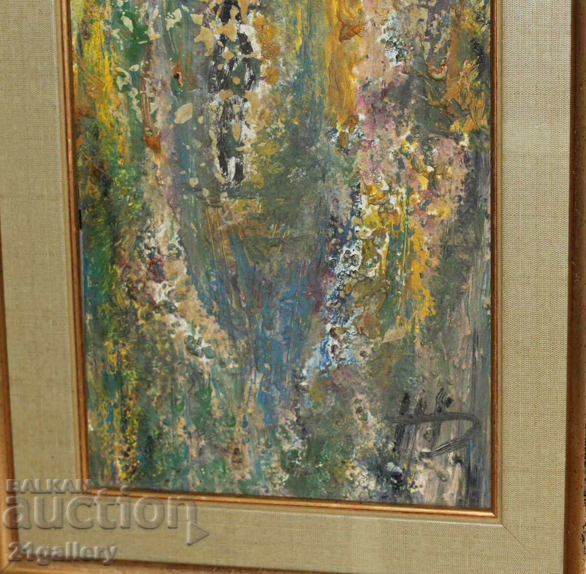 Abstract oil composition, signed - 6 Abstract oil composition, signed - 6