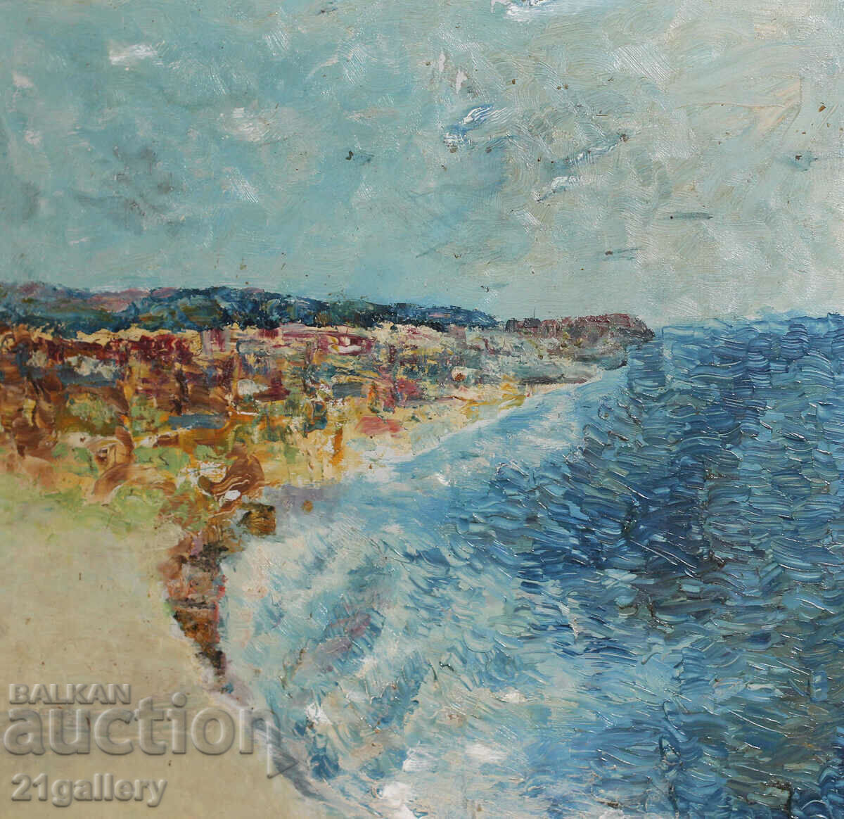 Delivery of Bay seascape, oil paints