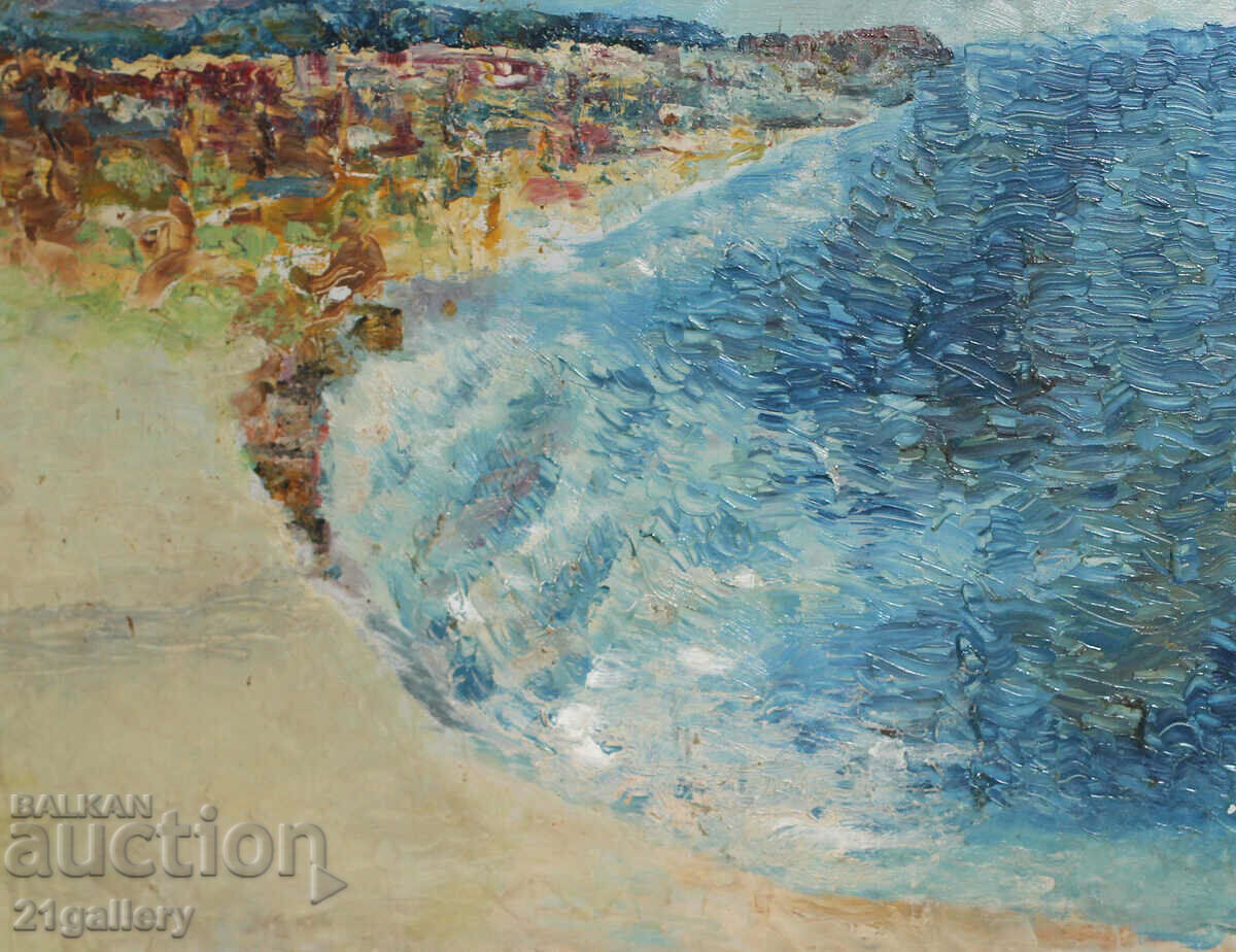 Bay seascape, oil paints - 6