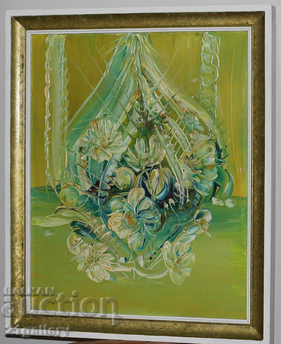 Floral composition, oil paints, "The Cradle" with price 350.00 BGN | € 178.95 Floral composition, oil paints, "The Cradle" with price 350.00 BGN | € 178.95