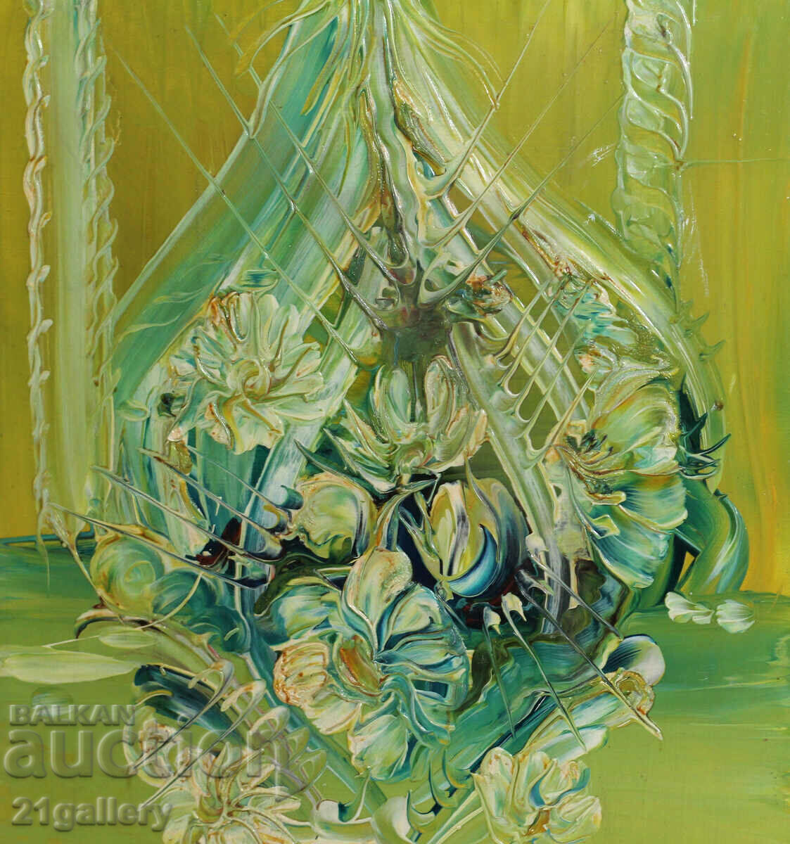 Floral composition, oil paints, "The Cradle" - 6 Floral composition, oil paints, "The Cradle" - 6