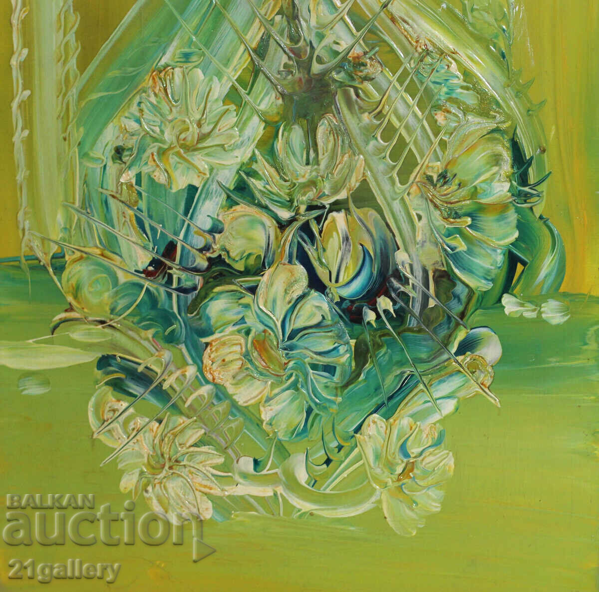 Floral composition, oil paints, "The Cradle" - 7 Floral composition, oil paints, "The Cradle" - 7