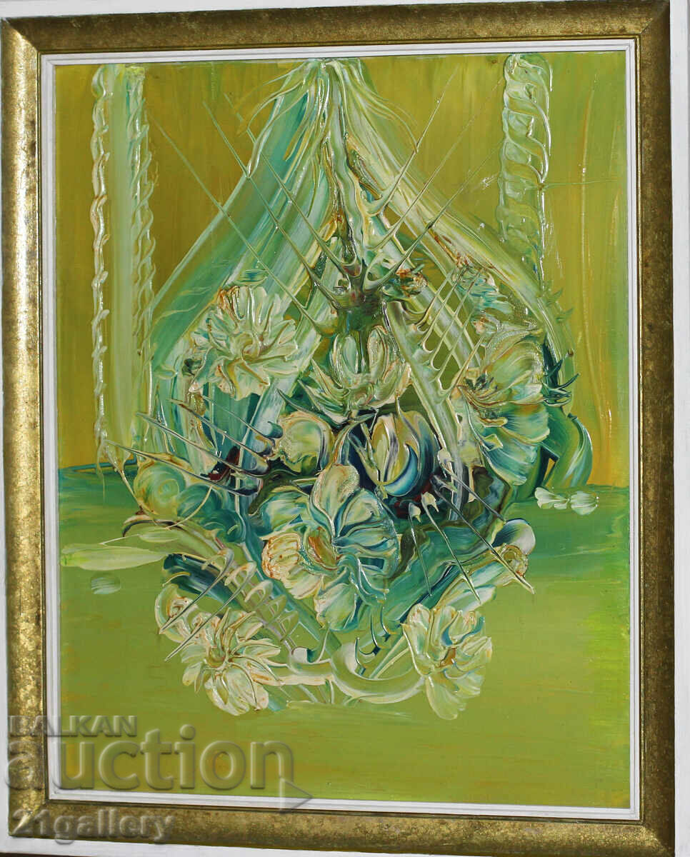 Floral composition, oil paints, "The Cradle" Floral composition, oil paints, "The Cradle"