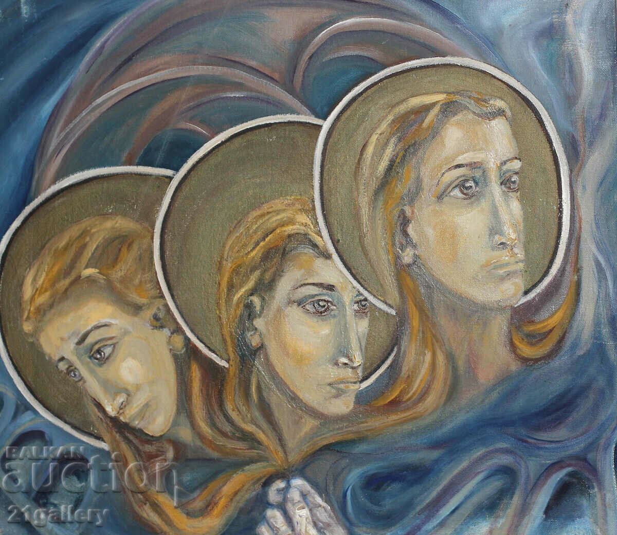 Figurative composition, religious theme, 1980s with price 800.00 BGN | € 409.03 Figurative composition, religious theme, 1980s with price 800.00 BGN | € 409.03