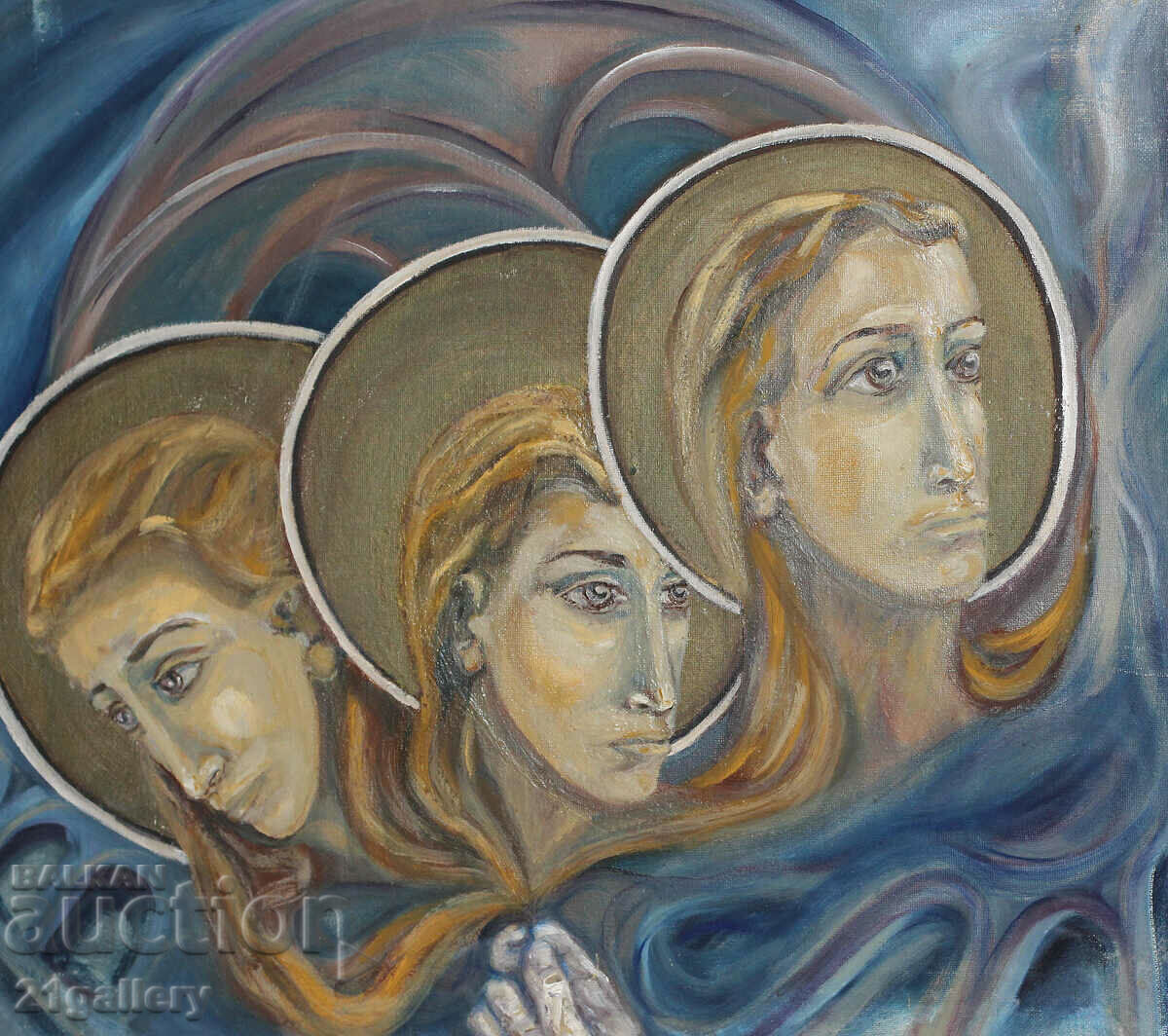 Figurative composition, religious theme, 1980s Figurative composition, religious theme, 1980s