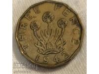 Marea Britanie 3 pence 1942