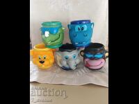 Collector cups 5 pieces, crocodile elephant monkey and 21.11.24