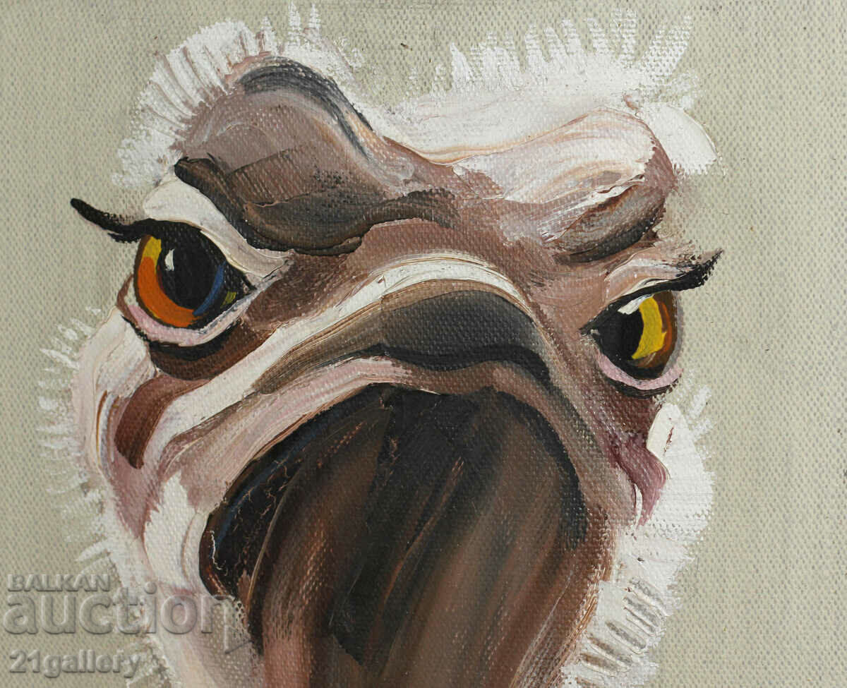 Rumen Statkov Head of an Ostrich oil paints 1995. - 5 Rumen Statkov Head of an Ostrich oil paints 1995. - 5