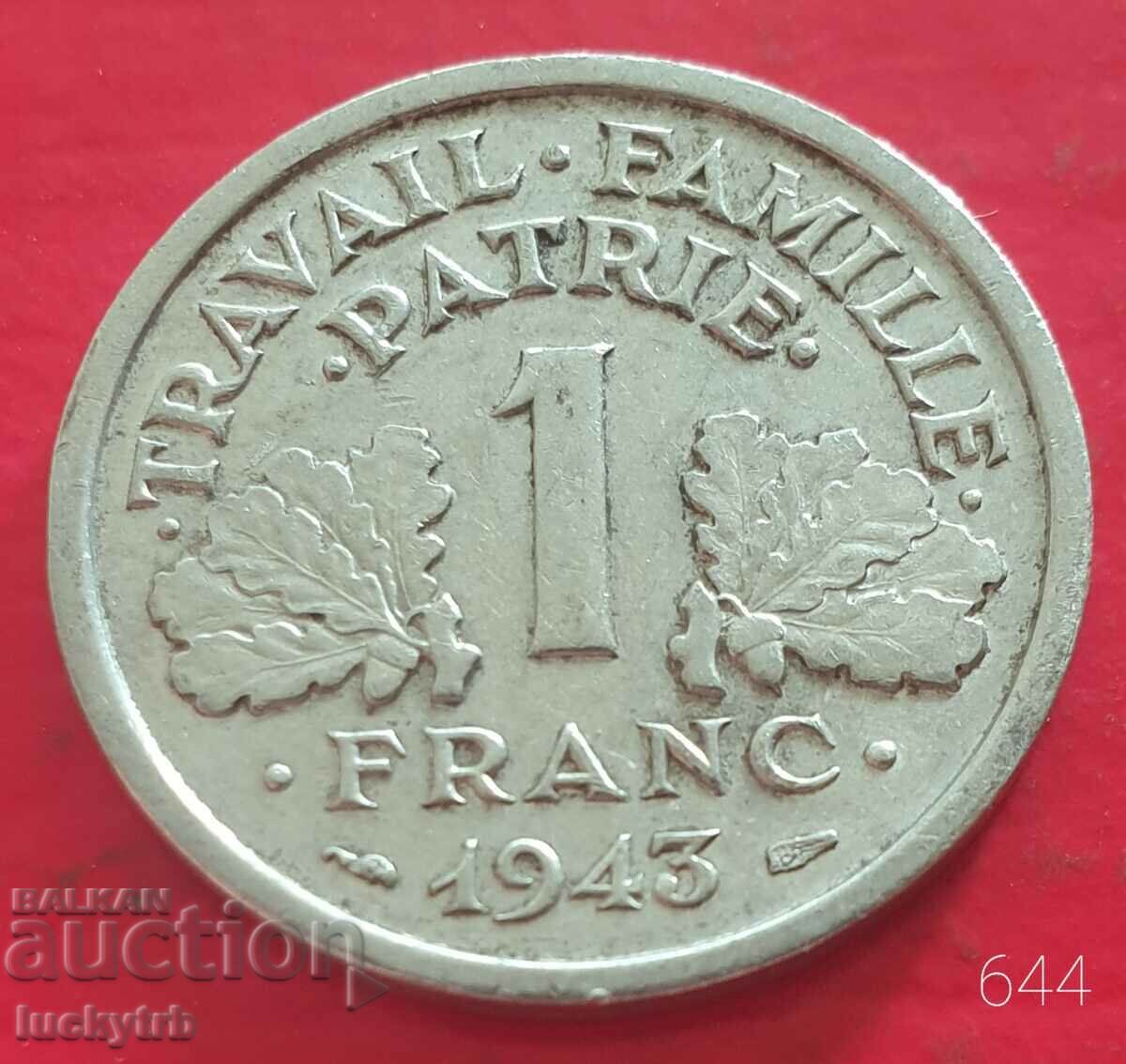 1 franc 1943 - Franța