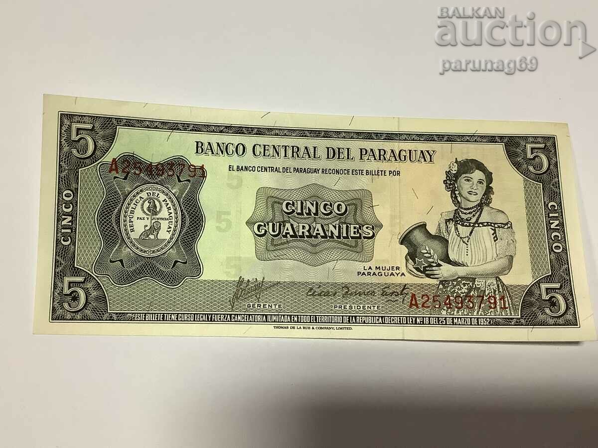 Paraguay 5 guarans 1952