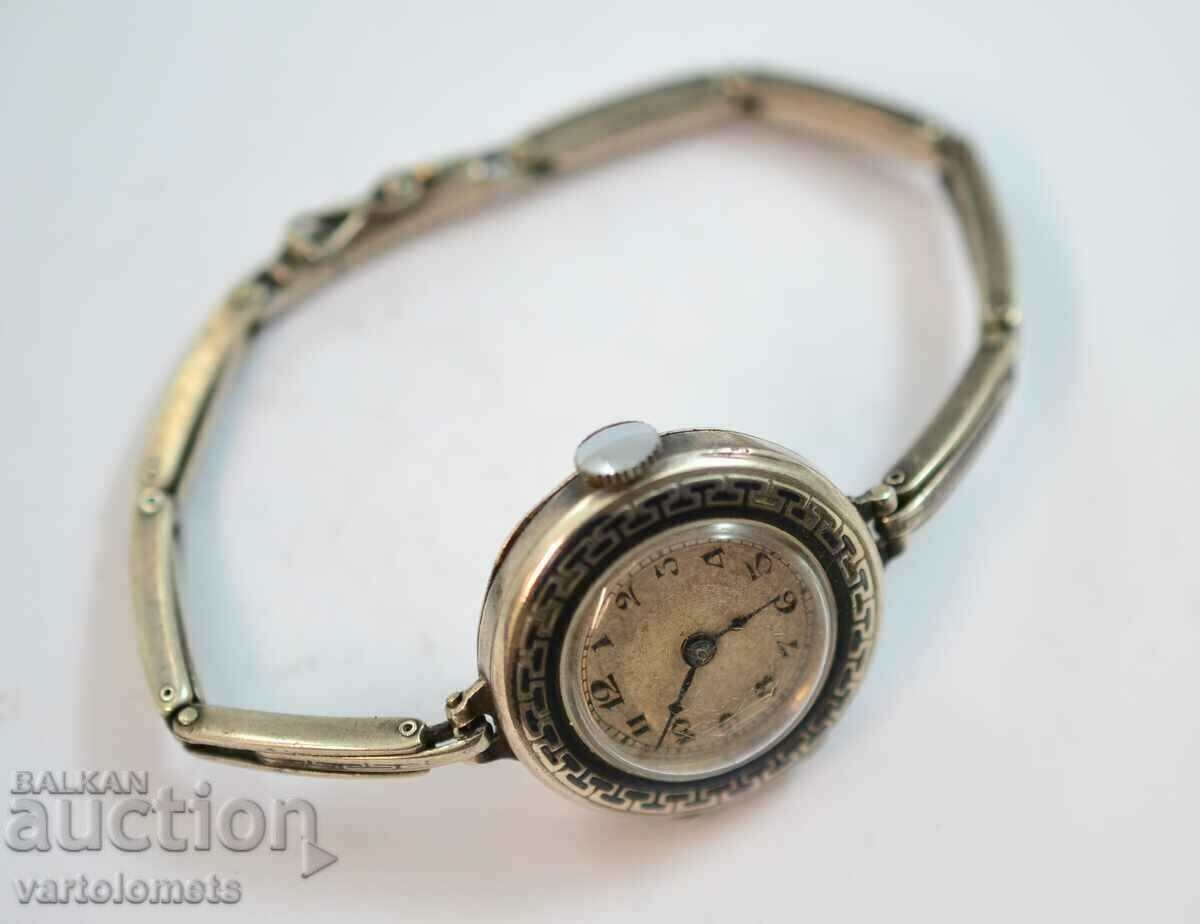 Vintage Ladies Silver Wrist Watch - Works