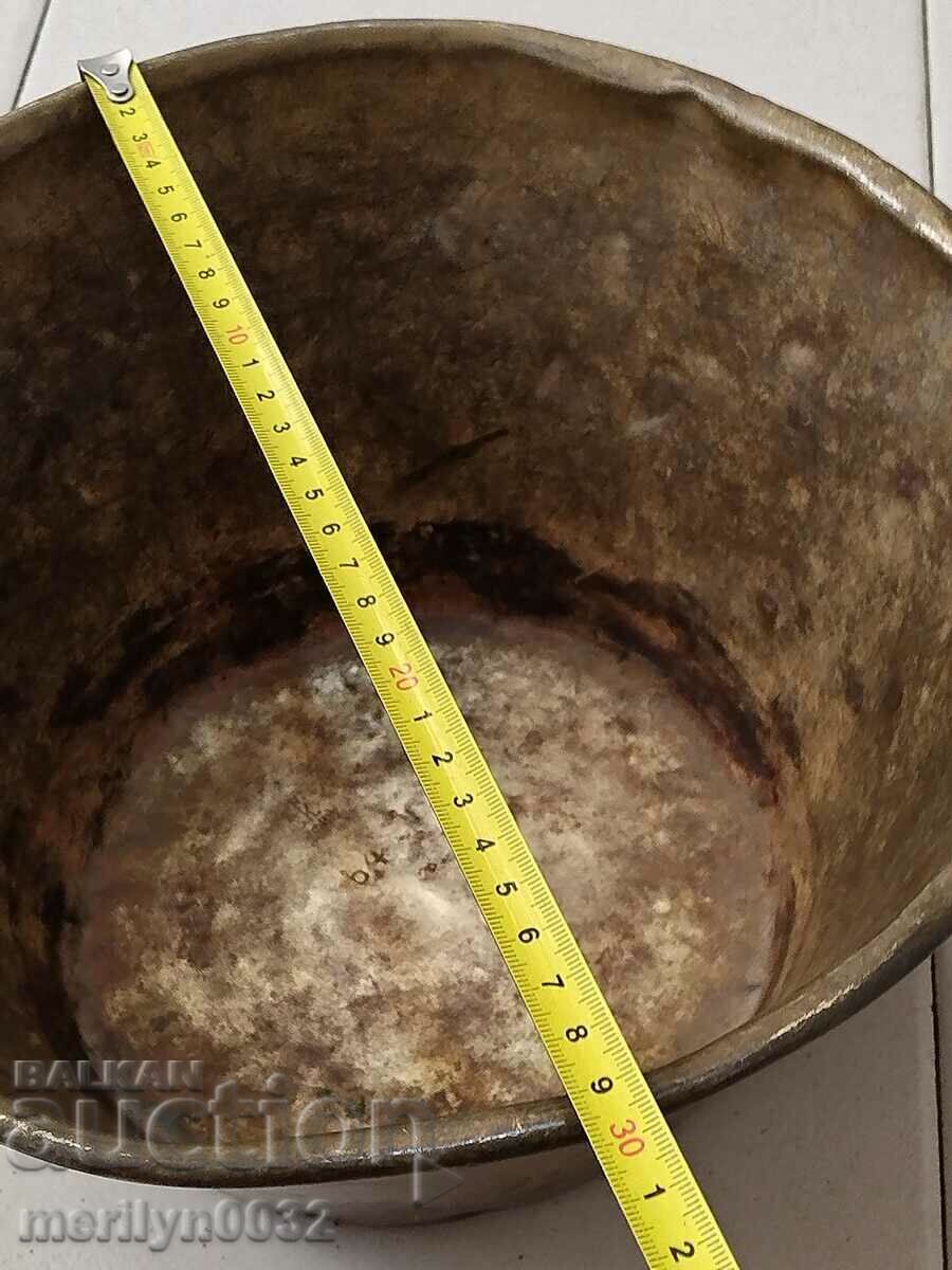 Cântar vechi din alamă, taler, greutăți, balanță - 5