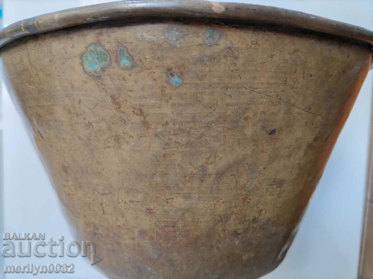 Cântar vechi din alamă, taler, greutăți, balanță - 7