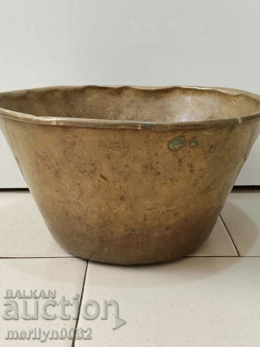 Cântar vechi din alamă, taler, greutăți, balanță