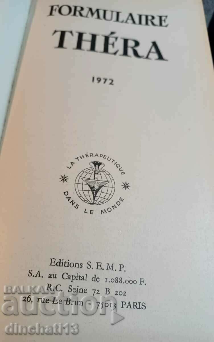 Auction  FORMULAIRE THERA 1971/ 72 LE THERAPEUTIQUE DANS Le MONDE