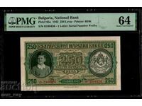 Banknote 250 BGN 1943 PMG 64