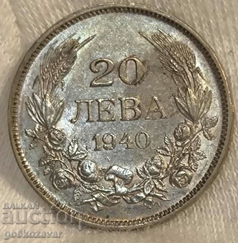 Bulgaria 20 BGN 1940 Top coin!