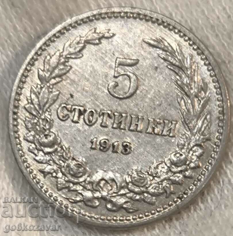 Bulgaria 5 cenți 1913 top monedă!