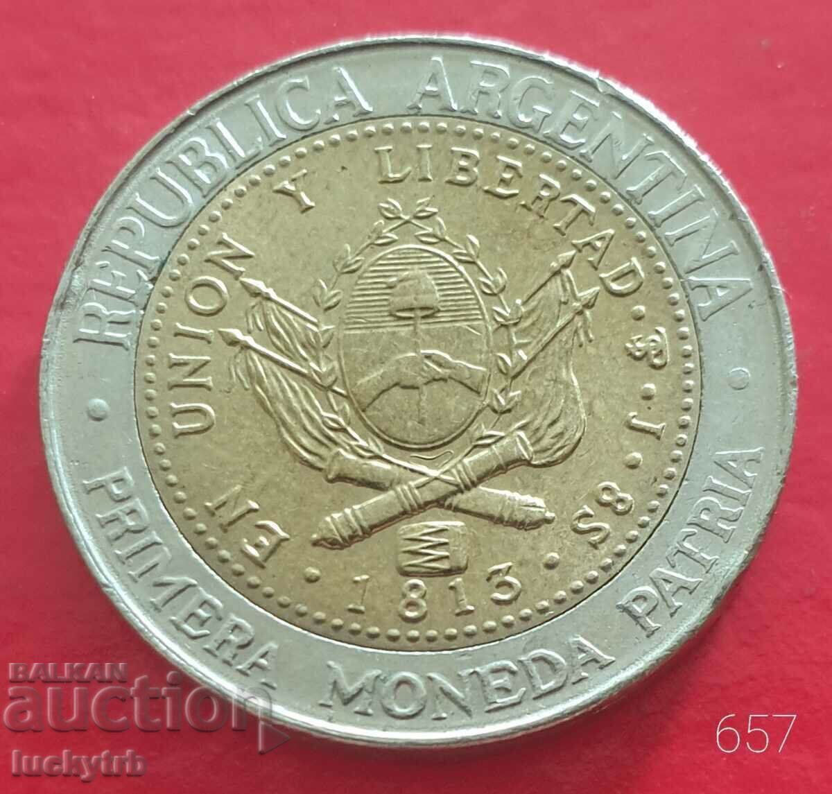 1 πέσο 2013 - Αργεντινή - 200 από το πρώτο εθνικό νόμισμα 1 πέσο 2013 - Αργεντινή - 200 από το πρώτο εθνικό νόμισμα