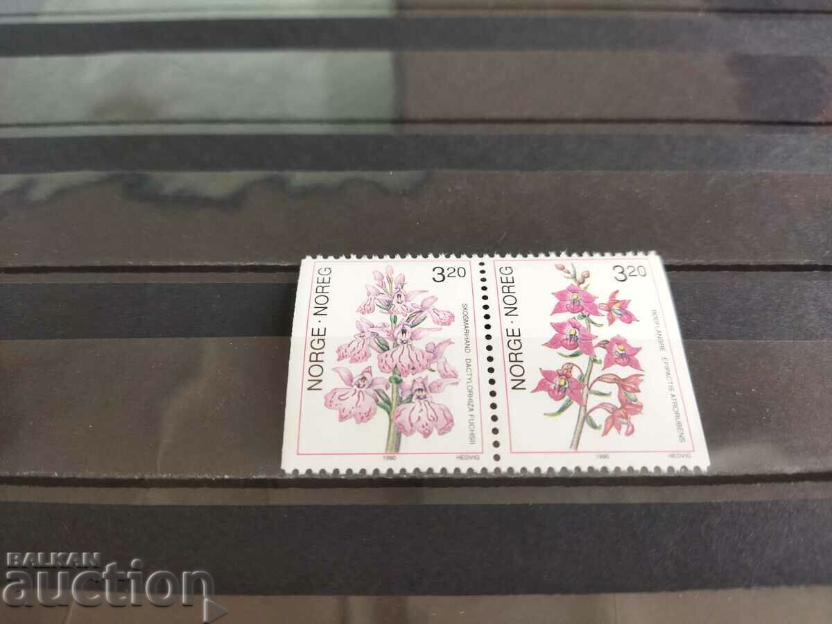 Norvegia Michel nr 1040/41 din 1990. flori cu preț 2.00 BGN | € 1.02