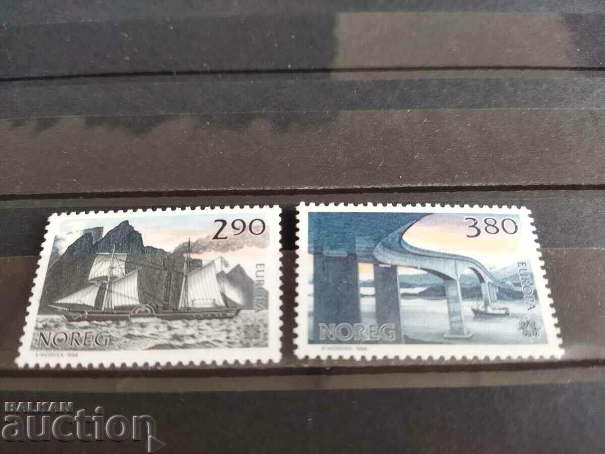 Norway Michel No. 966/67 of 1988 ships, architecture with price 2.50 BGN | € 1.28 Norway Michel No. 966/67 of 1988 ships, architecture with price 2.50 BGN | € 1.28