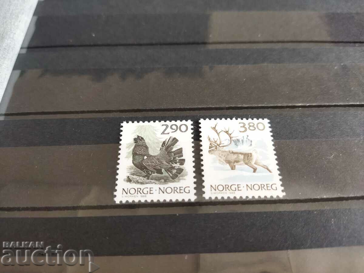 Norway Michel No. 966/67 of 1988 fauna, birds, animals