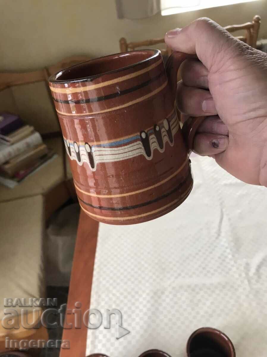 Auction CERAMIC TROJAN MUG MUG LARGE SERVICE-6 PCS. Auction CERAMIC TROJAN MUG MUG LARGE SERVICE-6 PCS.