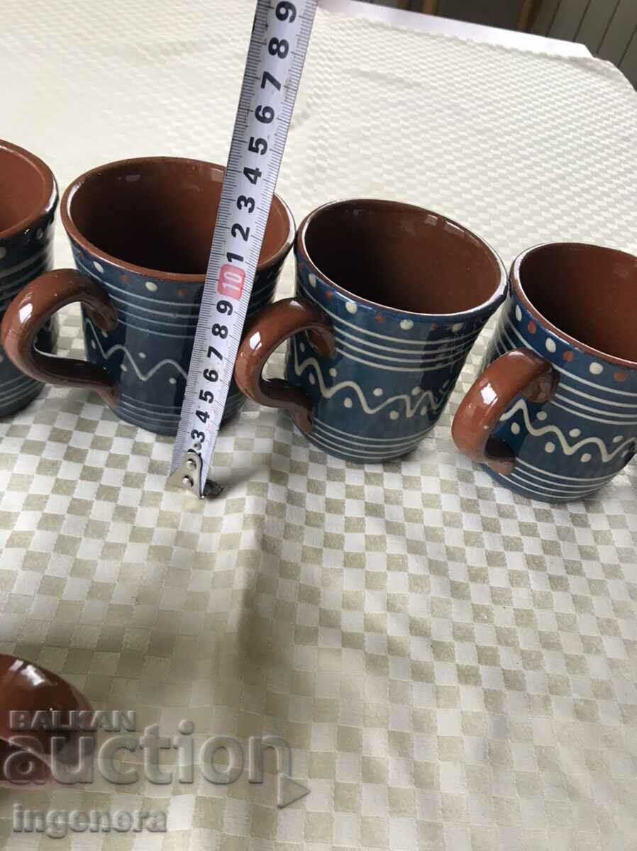 Auction CERAMIC TROJAN MUG MUG LARGE SERVICE-6 PCS. Auction CERAMIC TROJAN MUG MUG LARGE SERVICE-6 PCS.