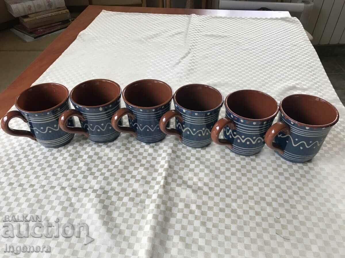 CERAMIC TROJAN MUG MUG LARGE SERVICE-6 PCS.