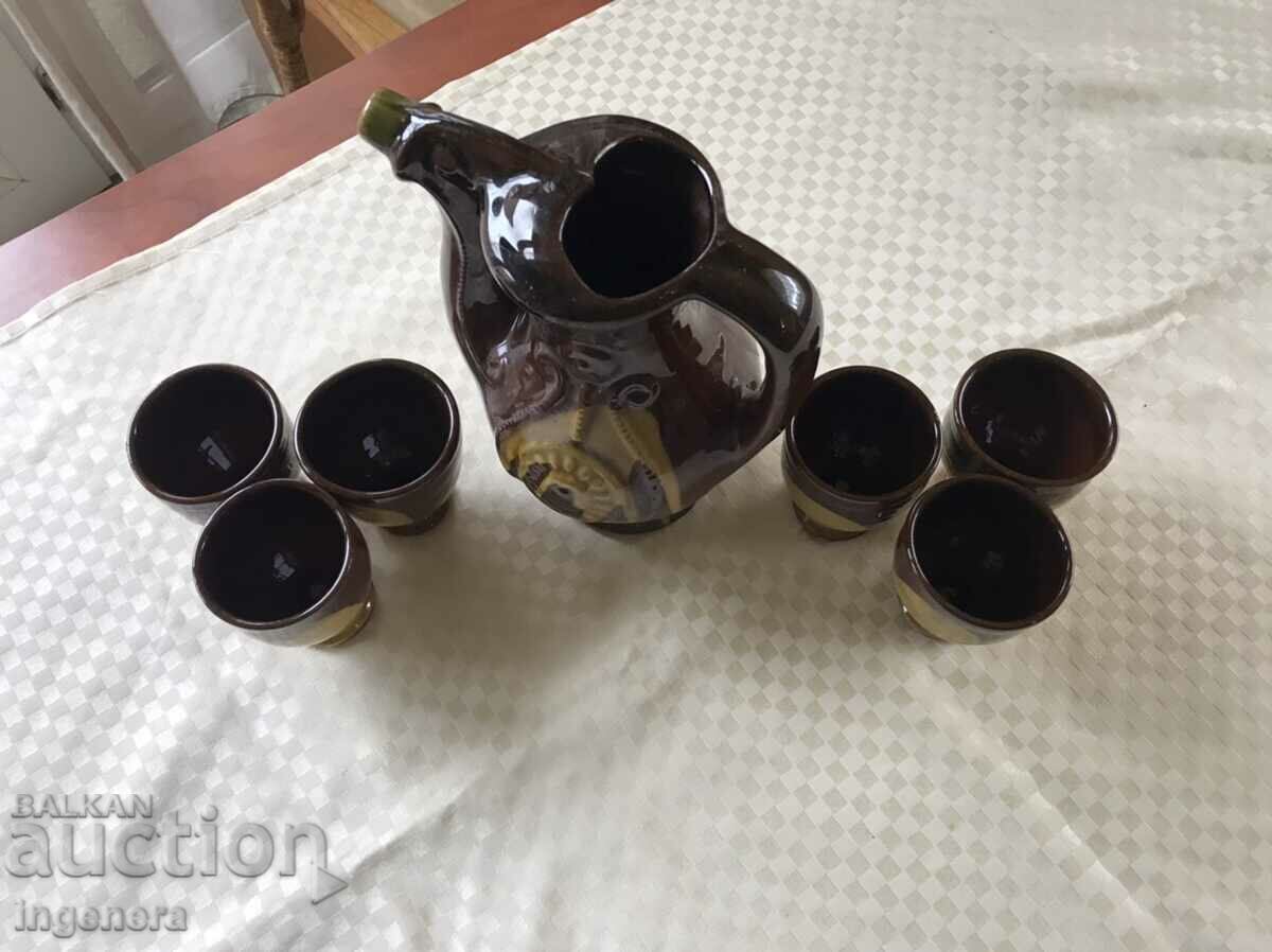 Delivery of CERAMIC SERVICE KETTLE POT GLASS SET NEW LABEL Delivery of CERAMIC SERVICE KETTLE POT GLASS SET NEW LABEL