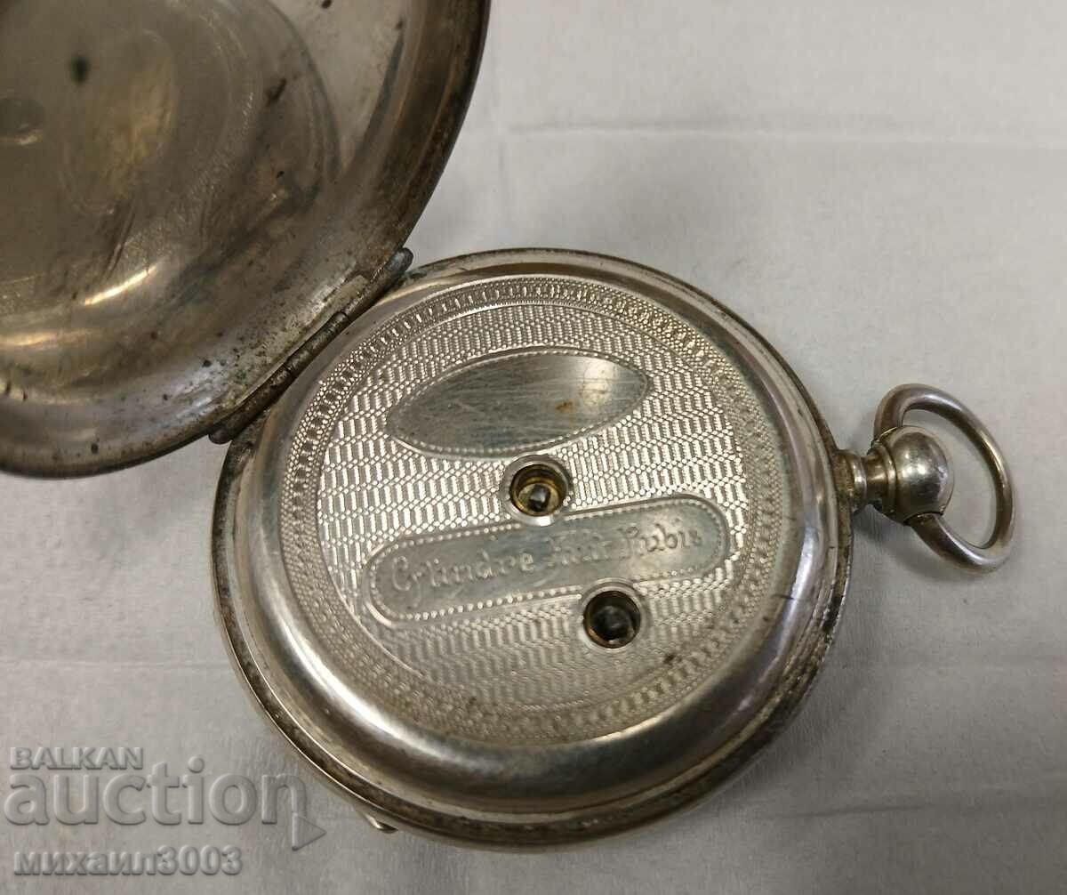 ANTIQUE SILVER WATCH WITH KEY - 5