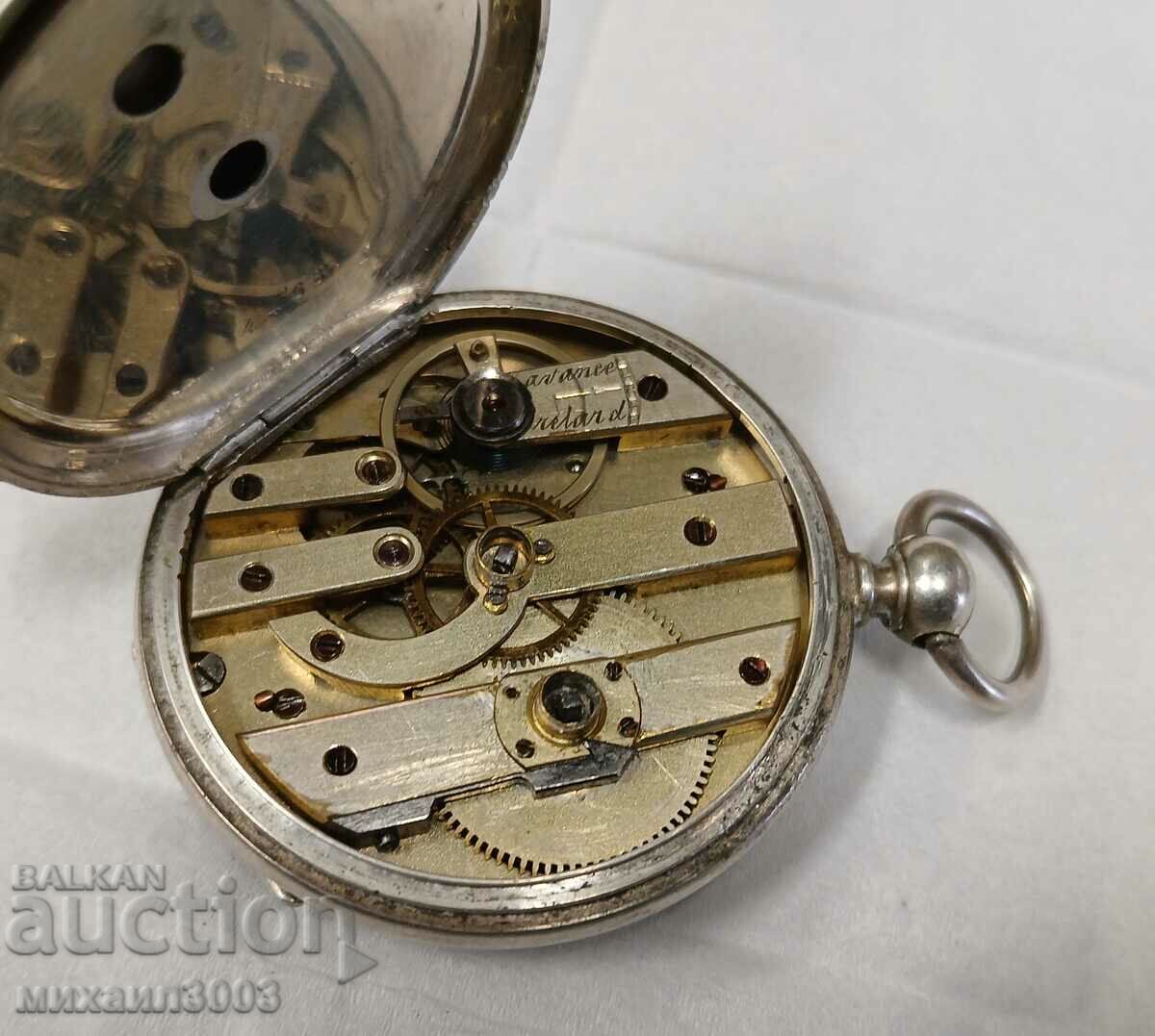 ANTIQUE SILVER WATCH WITH KEY - 7