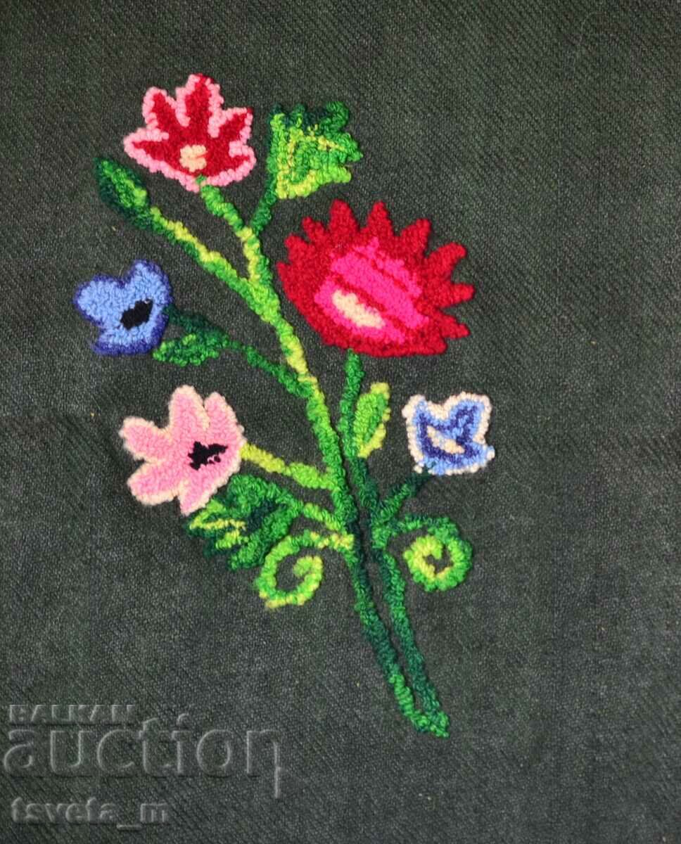 Auction Woolen apron with flaky embroidery, folk costume Auction Woolen apron with flaky embroidery, folk costume