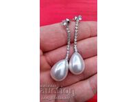 Pearl and crystal earrings