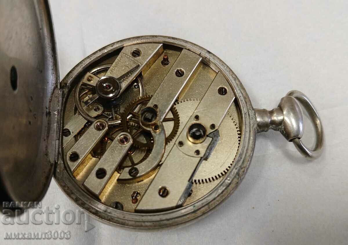 ANTIQUE SILVER WATCH WITH KEY - 7