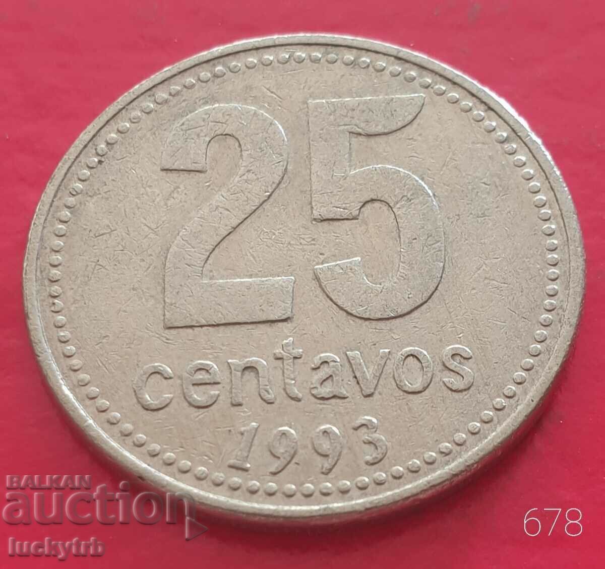 25 centavos 1993 - Argentina 25 centavos 1993 - Argentina
