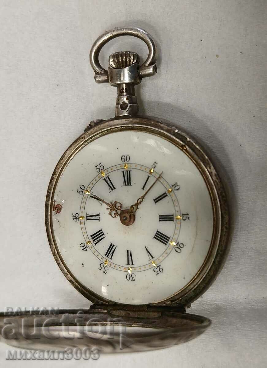 SMALL SILVER SWISS POCKET WATCH CIRCA 1940. with price 149.00 BGN | € 76.18