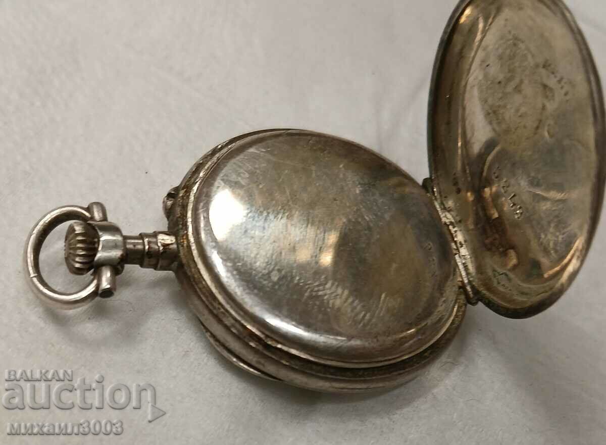 SMALL SILVER SWISS POCKET WATCH CIRCA 1940. - 5