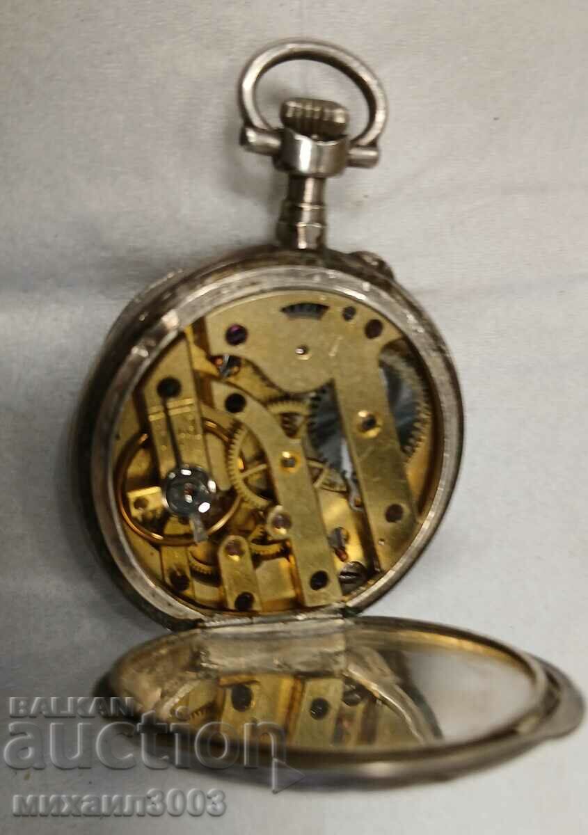 SMALL SILVER SWISS POCKET WATCH CIRCA 1940. - 7
