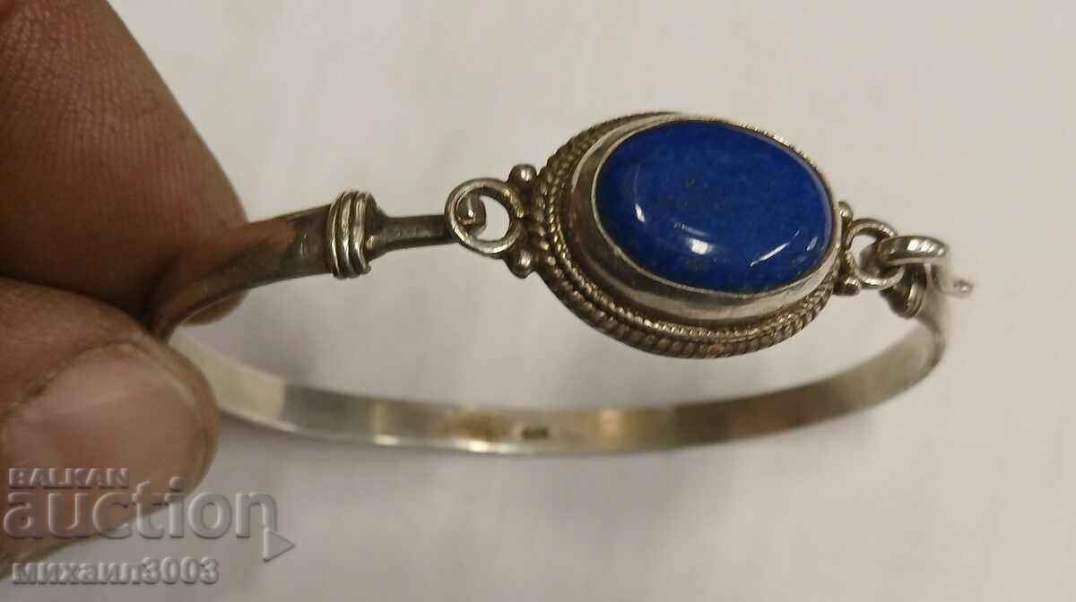 Silver bracelet with blue stone 925 sample 18.64 grams